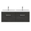 Brooklyn 1205mm Black Wall Hung Single 2 Double Basin Vanity Unit 2 Brooklyn 1205mm Black Wall Hung Single 2 Double Basin Vanity Unit -Bathroom Furniture bwh12b1d d4