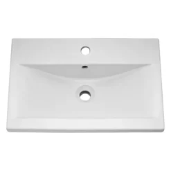 Brooklyn 600mm Gloss White Wall Hung 1-Drawer Vanity Unit With Brushed Brass Handle 8 Brooklyn 600mm Gloss White Wall Hung 1-Drawer Vanity Unit With Brushed Brass Handle -Bathroom Furniture bwhsd6whtbb d1