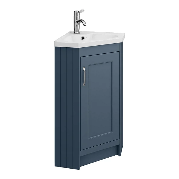 Chatsworth Traditional Blue Corner Vanity Unit 3 Chatsworth Traditional Blue Corner Vanity Unit