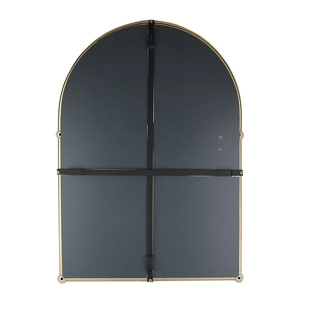 Chatsworth Traditional 700 X 490mm Arched Mirror With Glass Shelf - Brushed Brass 6 Chatsworth Traditional 700 X 490mm Arched Mirror With Glass Shelf - Brushed Brass - Image 4