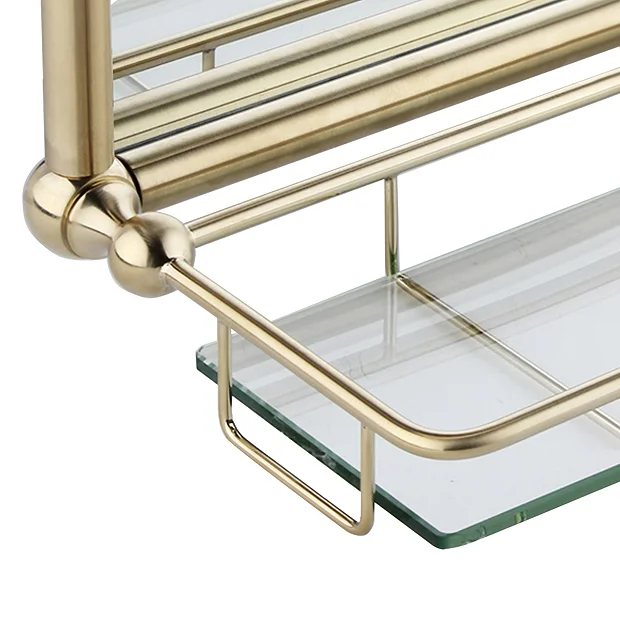 Chatsworth Traditional 700 X 490mm Arched Mirror With Glass Shelf - Brushed Brass 5 Chatsworth Traditional 700 X 490mm Arched Mirror With Glass Shelf - Brushed Brass - Image 3