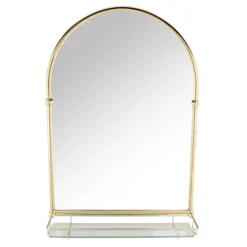 Chatsworth Traditional 700 X 490mm Arched Mirror With Glass Shelf - Brushed Brass 11 Chatsworth Traditional 700 X 490mm Arched Mirror With Glass Shelf - Brushed Brass -Bathroom Furniture chtbbms d3