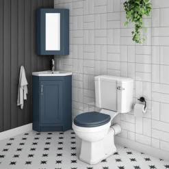 Chatsworth Corner Mirror Cabinet Blue -Bathroom Furniture cnrmcabblu d2 1