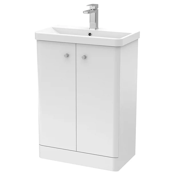Cruze 600mm Curved Gloss White Vanity Unit 4 Cruze 600mm Curved Gloss White Vanity Unit - Image 2