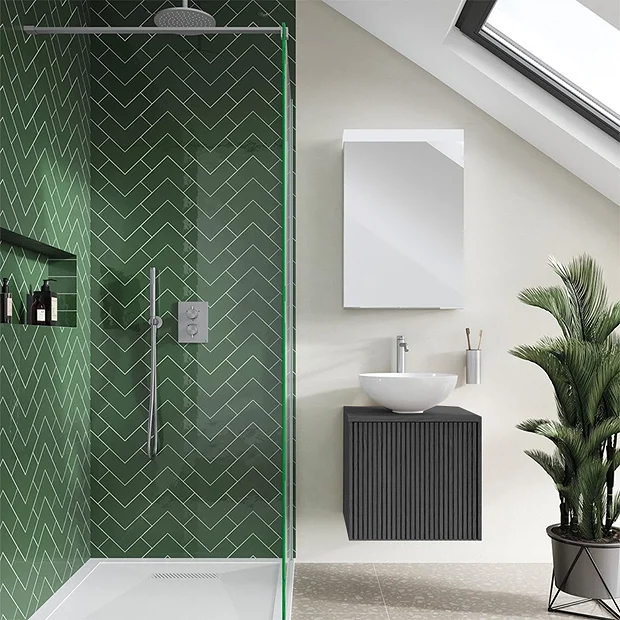 Crosswater Limit 500mm Steelwood Wall-Hung Slatted Vanity Unit With Worktop 3 Crosswater Limit 500mm Steelwood Wall-Hung Slatted Vanity Unit With Worktop