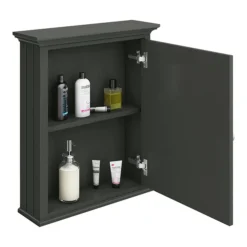 Old London Traditional Mirror Cabinet (650mm Wide - Charcoal)
