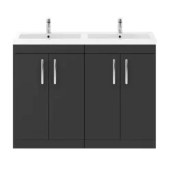 Brooklyn 1205mm Gloss Grey Double Basin Vanity Unit 8 Brooklyn 1205mm Gloss Grey Double Basin Vanity Unit -Bathroom Furniture dbfs12gg d1