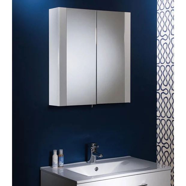 Tavistock Detail Double Door Mirror Cabinet - Gloss White 3 Tavistock Detail Double Door Mirror Cabinet - Gloss White