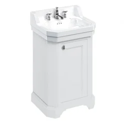 Burlington Edwardian 560mm Matt White Freestanding Cloakroom Vanity Unit & Basin