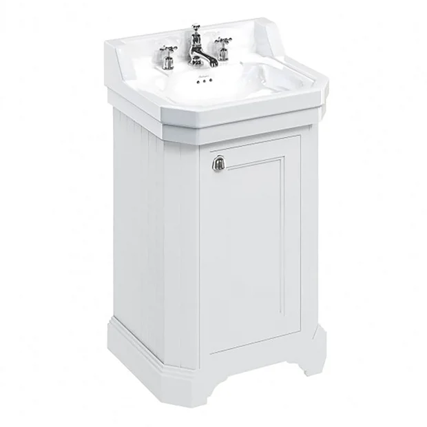 Burlington Edwardian 560mm Matt White Freestanding Cloakroom Vanity Unit & Basin 3 Burlington Edwardian 560mm Matt White Freestanding Cloakroom Vanity Unit & Basin