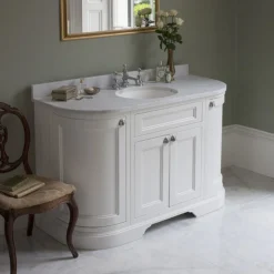 Burlington 134 4-Door Curved Vanity Unit & Minerva Worktop With Basin - Sand