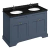 Burlington 130 4-Door Vanity Unit & Minerva Black Granite Worktop With Double Basin - Blue 2 Burlington 130 4-Door Vanity Unit & Minerva Black Granite Worktop With Double Basin - Blue -Bathroom Furniture fc9bbb12 l