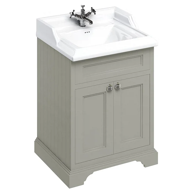 Burlington 65 2-Door Vanity Unit & Classic Basin - Dark Olive 4 Burlington 65 2-Door Vanity Unit & Classic Basin - Dark Olive - Image 2