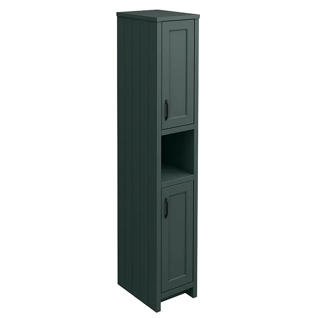 Chatsworth Traditional Green Tall Cabinet With Matt Black Handles 3 Chatsworth Traditional Green Tall Cabinet With Matt Black Handles