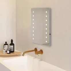 Brooklyn Dot 390 X 500mm Battery Operated Illuminated LED Mirror 13 Brooklyn Dot 390 X 500mm Battery Operated Illuminated LED Mirror -Bathroom Furniture gs014x7bt d4