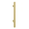 1 X Round 'T' Bar Brushed Brass Additional Handle - L155mm (96mm Centres)