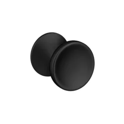 Hudson Reed Matt Black Indented Round Knob Furniture Handle - 30mm Diameter