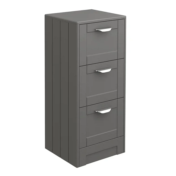 Keswick Grey 350mm Traditional 3 Drawer Storage Unit 4 Keswick Grey 350mm Traditional 3 Drawer Storage Unit - Image 2