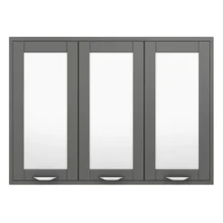 Keswick Grey 900mm Traditional Wall Hung 3 Door Mirror Cabinet 9 Keswick Grey 900mm Traditional Wall Hung 3 Door Mirror Cabinet -Bathroom Furniture kesgry3dm d3