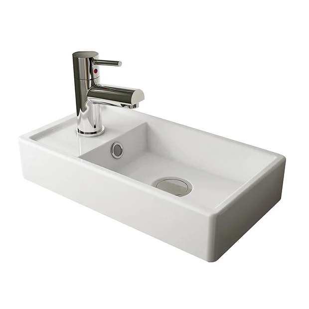 Milan W400 X D222mm Natural Oak Effect Compact Wall Hung Basin Unit 5 Milan W400 X D222mm Natural Oak Effect Compact Wall Hung Basin Unit - Image 3