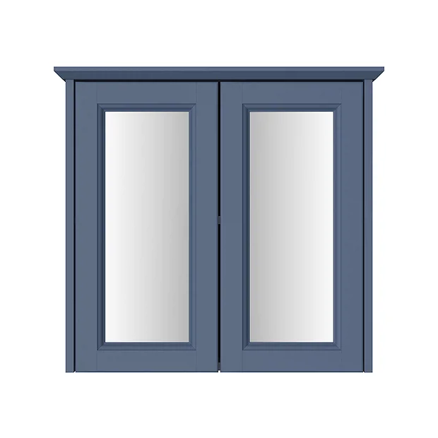 Heritage Caversham Double Door Mirror Wall Cabinet - Maritime Blue 3 Heritage Caversham Double Door Mirror Wall Cabinet - Maritime Blue