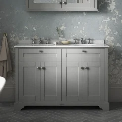 Old London 1200mm Cabinet & Double Bowl Grey Marble Top - Storm Grey 8 Old London 1200mm Cabinet & Double Bowl Grey Marble Top - Storm Grey -Bathroom Furniture lof268 d1