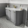 Old London Storm Grey Art Deco 1000mm Angled Cabinet With Grey Marble Basin Top 2 Old London Storm Grey Art Deco 1000mm Angled Cabinet With Grey Marble Basin Top -Bathroom Furniture lof284 d1
