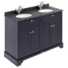 Old London 1200mm Cabinet & Double Bowl Black Marble Top - Twilight Blue 1 Old London 1200mm Cabinet & Double Bowl Black Marble Top - Twilight Blue -Bathroom Furniture lof363 l