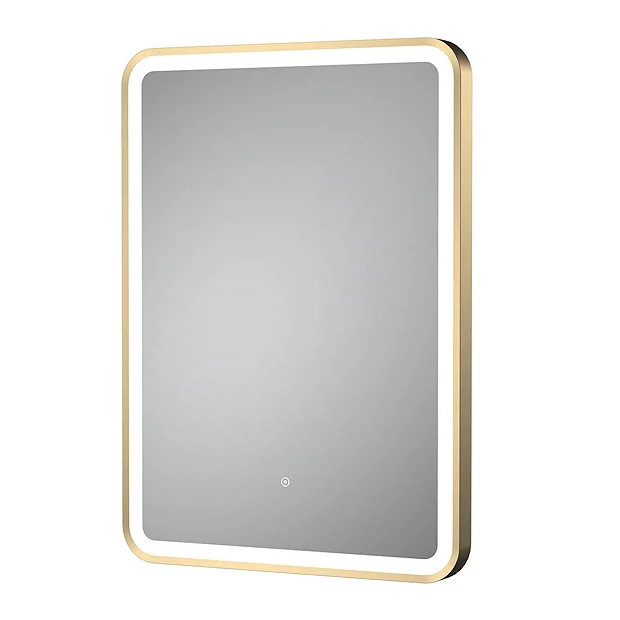 Arezzo 700 X 500mm Brushed Brass LED Touch Sensor Mirror + Anti-Fog 4 Arezzo 700 X 500mm Brushed Brass LED Touch Sensor Mirror + Anti-Fog - Image 2