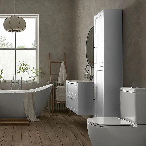 Heritage Lynton 350mm Wall Hung Tall Cabinet - Dove Grey 3 Heritage Lynton 350mm Wall Hung Tall Cabinet - Dove Grey