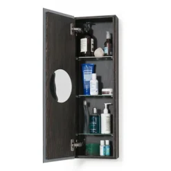 800mm Slimline Mirror Cabinet Dark Oak 9 800mm Slimline Mirror Cabinet Dark Oak -Bathroom Furniture m800do d1
