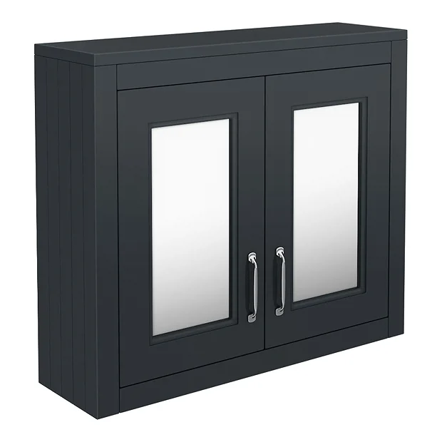 Chatsworth 690mm Graphite 2-Door Mirror Cabinet 5 Chatsworth 690mm Graphite 2-Door Mirror Cabinet - Image 3