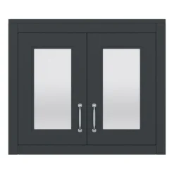 Chatsworth 690mm Graphite 2-Door Mirror Cabinet 9 Chatsworth 690mm Graphite 2-Door Mirror Cabinet -Bathroom Furniture mcabblk n d2