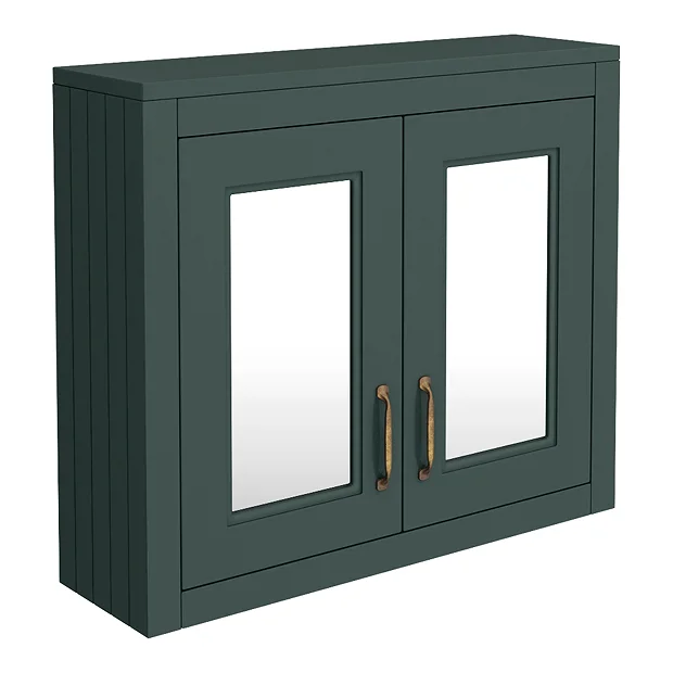 Chatsworth 690mm Green 2-Door Mirror Cabinet 3 Chatsworth 690mm Green 2-Door Mirror Cabinet