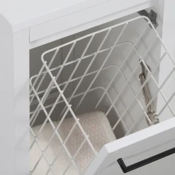 Montrose White Laundry Unit With Matt Black Handle -Bathroom Furniture mtlamwmb d1