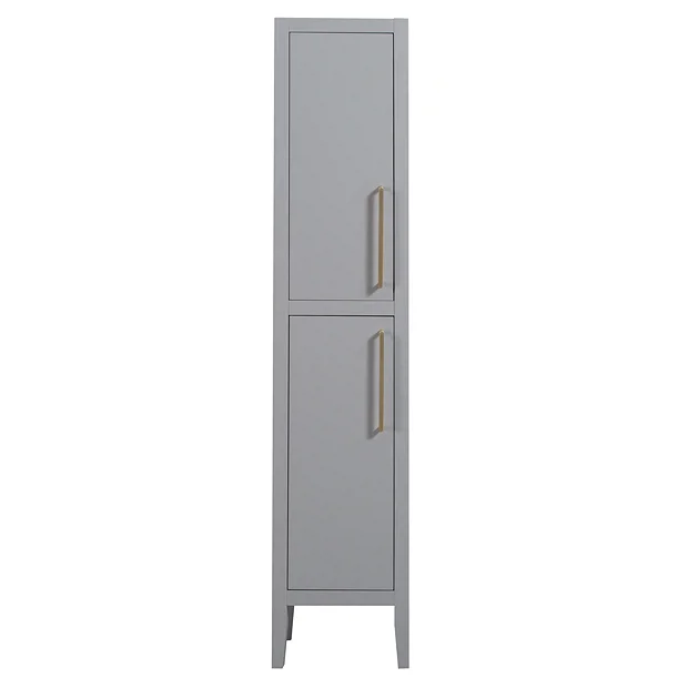 Montrose Dove Grey Tall Storage Unit With Brushed Brass Handles 5 Montrose Dove Grey Tall Storage Unit With Brushed Brass Handles - Image 3