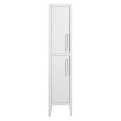 Montrose White Tall Storage Unit With Brushed Brass Handles