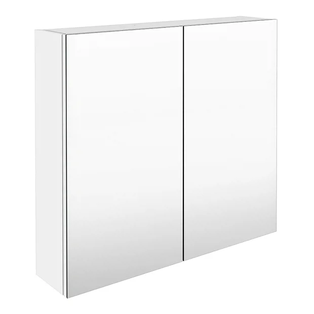 Brooklyn 800mm Gloss White Bathroom Mirror Cabinet - 2 Door 4 Brooklyn 800mm Gloss White Bathroom Mirror Cabinet - 2 Door - Image 2