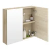 Brooklyn 800mm Natural Oak Bathroom Mirror Cabinet - 2 Door