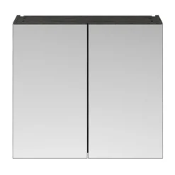 Brooklyn 800mm Hacienda Black Bathroom Mirror Cabinet - 2 Door -Bathroom Furniture off619 d2