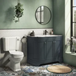 Period Bathroom Co. 920mm RH Offset Vanity Unit With White Marble Basin Top - Dark Grey 7 Period Bathroom Co. 920mm RH Offset Vanity Unit With White Marble Basin Top - Dark Grey -Bathroom Furniture pbc9dgcrvmrh d1
