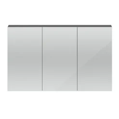Hudson Reed 1350mm Gloss Grey 3 Door Mirror Cabinet 7 Hudson Reed 1350mm Gloss Grey 3 Door Mirror Cabinet -Bathroom Furniture qua010 detail1