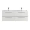 Hudson Reed 1440mm Gloss Grey Mist Quartet Double Basin Vanity Unit 1 Hudson Reed 1440mm Gloss Grey Mist Quartet Double Basin Vanity Unit -Bathroom Furniture qua015