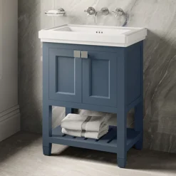 Burlington Riviera Matt Blue 650mm Vanity Unit With Square Basin -Bathroom Furniture rivierablue1