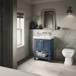 Burlington Riviera Matt Blue 650mm Vanity Unit With Square Basin -Bathroom Furniture rivierablue2