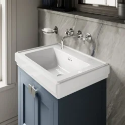 Burlington Riviera Matt Blue 650mm Vanity Unit With Square Basin