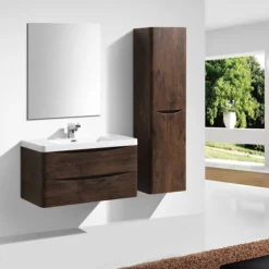 Monza Chestnut Tall Wall Hung Storage Unit - 1500mm High 7 Monza Chestnut Tall Wall Hung Storage Unit - 1500mm High -Bathroom Furniture rondachestnuttallwallhungstorageunit1500mmhighd1