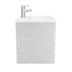 Monza White Ash 600mm Wide Wall Mounted Vanity Unit
