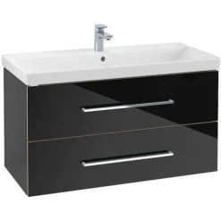 Villeroy & Boch Villeroy And Boch Avento Crystal Black 1000mm Wall Hung 2-Drawer Vanity Unit 9 Villeroy & Boch Villeroy And Boch Avento Crystal Black 1000mm Wall Hung 2-Drawer Vanity Unit -Bathroom Furniture save03b301 l
