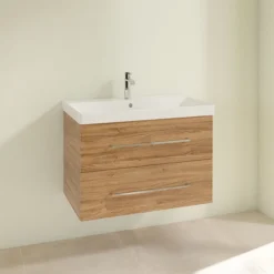 Villeroy & Boch Villeroy And Boch Avento Oak Kansas 800mm Wall Hung 2-Drawer Vanity Unit -Bathroom Furniture save05rh01 d1